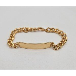 Spidel Gold Tone Blank ID Chain Bracelet